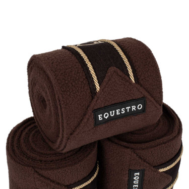 Bandas de polo para pony con logo bordado Diamond en juego de 4 Equestro Marrone