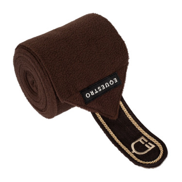 Bandas de polo para pony con logo bordado Diamond en juego de 4 Equestro Marrone
