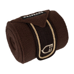 Bandas de polo para pony con logo bordado Diamond en juego de 4 Equestro Marrone