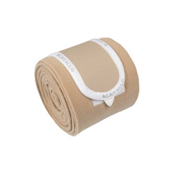 Fasce da polo anti-pilling con chiusura in velcro Acavallo, set da 4 Sabbia / bianco Beige