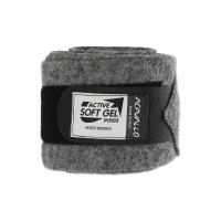 Fasce da polo in lana vergine con gel Acavallo a coppia Nero Fasce da polo in lana vergine con gel Acavallo a coppia Nero