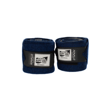 Fasce da polo in lana vergine con gel Acavallo a coppia Blu