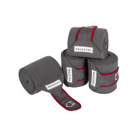 Fasce da polo con chiusura in velcro Trim set da 4 Equestro Grigio / rosso