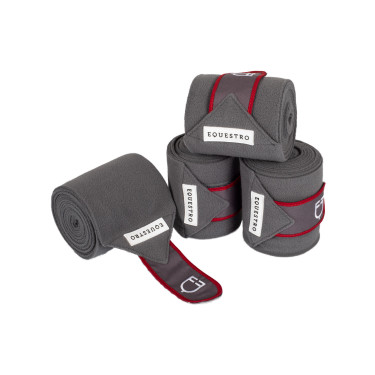 Fasce da polo con chiusura in velcro Trim set da 4 Equestro Grigio / rosso