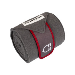 Fasce da polo con chiusura in velcro Trim set da 4 Equestro Grigio / rosso