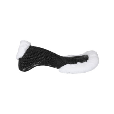 Ammortizzatore terapeutico in gel con rialzo anteriore in lana ecologica Acavallo Nero / bianco