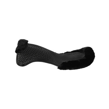 Ammortizzatore terapeutico in gel con rialzo anteriore in lana ecologica Acavallo Nero / nero