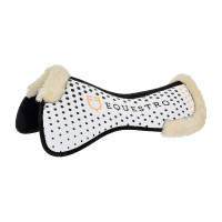 Ammortizzatore in memory foam e lana ecologica con grip in silicone e logo Equestro Bianco
