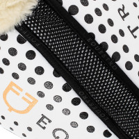 Ammortizzatore in memory foam e lana ecologica con grip in silicone e logo Equestro Bianco