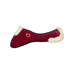 Ammortizzatore in memory foam e lana ecologica con grip in silicone e logo Equestro Vino Rosso