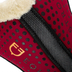 Ammortizzatore in memory foam e lana ecologica con grip in silicone e logo Equestro Vino Rosso