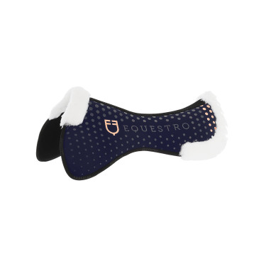 Ammortizzatore in lana ecologica traspirante con grip Equestro Marina Blu marino