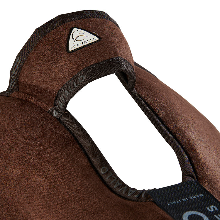 Ammortizzatore con tasche configurabili e pad Piuma WFS in pelle scamosciata piatta Acavallo Ammortizzatore con tasche configurabili e pad Piuma WFS in pelle scamosciata piatta Acavallo