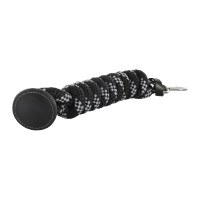 Longe Acavallo Nylon Tréssé avec Embout en Cuir Noir