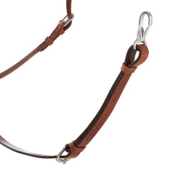 Pettorale martingala Acavallo in cuoio a 3 punti Cognac Marrone