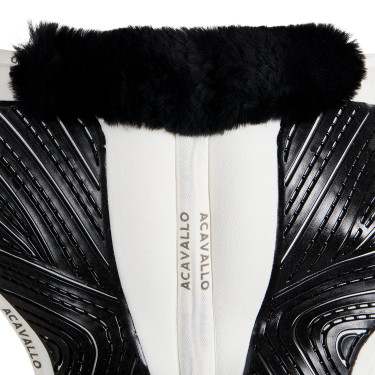 Ammortizzatore Acavallo Close Contact Classic in gel con memory foam e montone Bianco / nero Ammortizzatore Acavallo Close Contact Classic in gel con memory foam e montone Bianco / nero