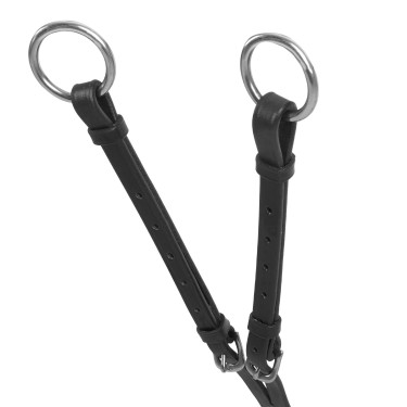 Pettorale martingala Acavallo in cuoio a 5 punti Nero