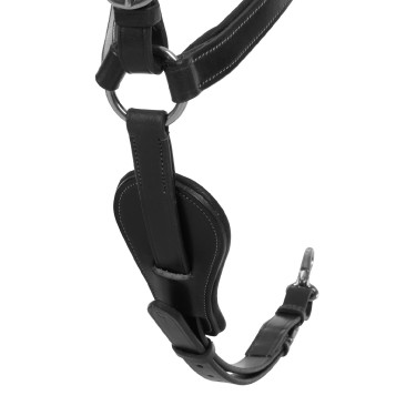 Pettorale martingala Acavallo in cuoio a 5 punti Nero