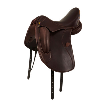 Sella da dressage Perugino con piccoli appoggi Acavallo Marrone scuro Sella da dressage Perugino con piccoli appoggi Acavallo Marrone scuro