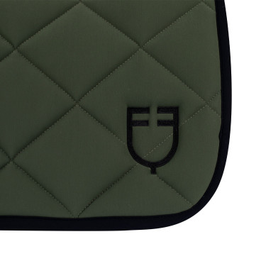 Sottosella da addestramento in tessuto tecnico edizione Black Line Equestro Verde scuro / nero