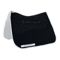 Sottosella da dressage in lycra con grip in gel e parte inferiore in fibra di bambù Acavallo Nero / bianco Sottosella da dressage in lycra con grip in gel e parte inferiore in fibra di bambù Acavallo Nero / bianco