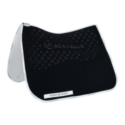 Sottosella da dressage in lycra con grip in gel e parte inferiore in fibra di bambù Acavallo Nero / bianco Sottosella da dressage in lycra con grip in gel e parte inferiore in fibra di bambù Acavallo Nero / bianco