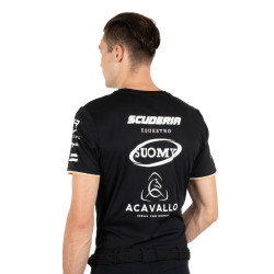 T-shirt da allenamento GP da uomo in tessuto tecnico con multi-logo Equestro Nero