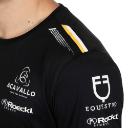 T-shirt da allenamento GP da uomo in tessuto tecnico con multi-logo Equestro Nero