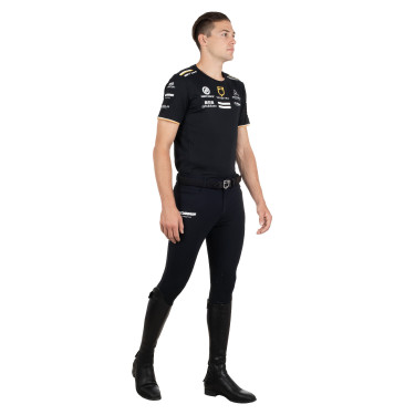 T-shirt da allenamento GP da uomo in tessuto tecnico con multi-logo Equestro Nero