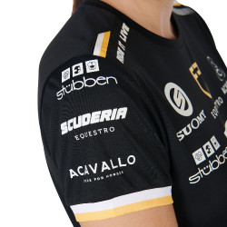 T-shirt da allenamento GP da donna in tessuto tecnico con multi-logo Equestro Nero