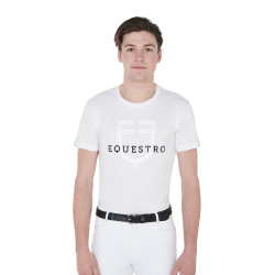 T-shirt aderente con logo sul petto uomo Equestro