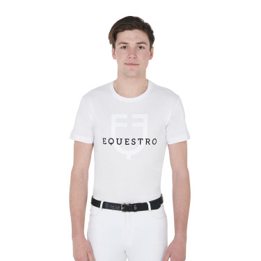 T-shirt aderente con logo sul petto uomo Equestro