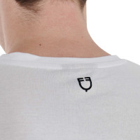 T-shirt aderente con logo sul petto uomo Equestro Bianco T-shirt aderente con logo sul petto uomo Equestro Bianco