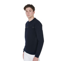 Felpa da uomo in interlock con scollo rotondo Equestro Marina Blu marino Felpa da uomo in interlock con scollo rotondo Equestro Marina Blu marino