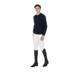 Felpa da uomo in interlock con scollo rotondo Equestro Felpa da uomo in interlock con scollo rotondo Equestro