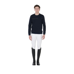 Felpa da uomo in interlock con scollo rotondo Equestro Felpa da uomo in interlock con scollo rotondo Equestro