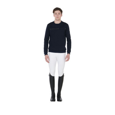 Felpa da uomo in interlock con scollo rotondo Equestro Felpa da uomo in interlock con scollo rotondo Equestro