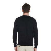Felpa da uomo in cotone con logo sul petto Equestro Nero Felpa da uomo in cotone con logo sul petto Equestro Nero