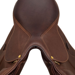 Sella da salto Modigliani con pannelli in lana Acavallo Marrone scuro