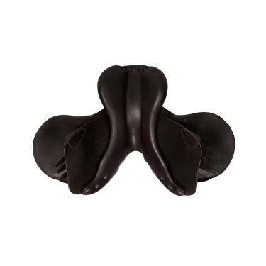 Sella da salto in cuoio doppio Meredith Equestro Marrone scuro