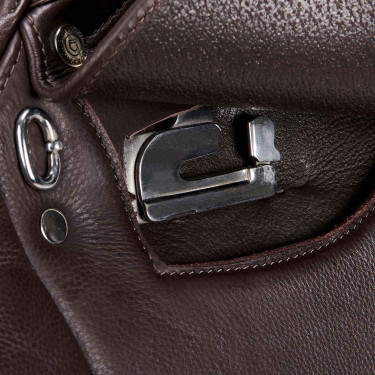 Sella da salto in cuoio doppio Meredith Equestro Marrone scuro