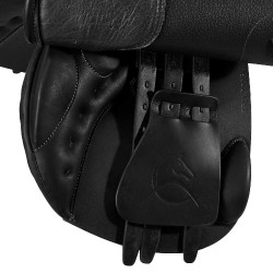 Sella da salto Botticelli con pannelli in lana Acavallo Nero