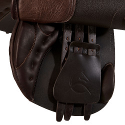 Sella da salto Botticelli con pannelli in lana Acavallo Marrone scuro