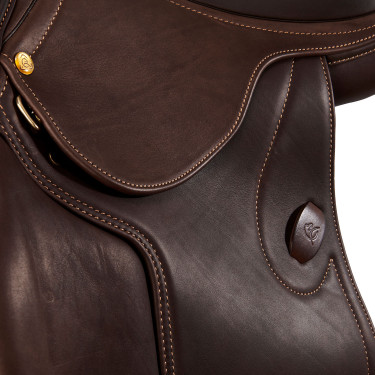 Sella da salto Botticelli con pannelli in lana Acavallo Marrone scuro