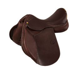 Sella mista Bernini con pannelli in lana Acavallo Marrone scuro