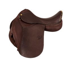 Sella mista Bernini con pannelli in lana Acavallo Marrone scuro