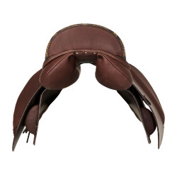 Sella mista Bernini con pannelli in lana Acavallo Marrone scuro