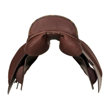 Sella mista Bernini con pannelli in lana Acavallo Marrone scuro