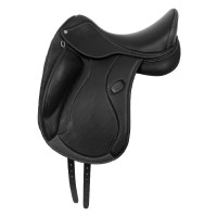 Sella da dressage Raffaello con pannelli in lana Acavallo Nero Sella da dressage Raffaello con pannelli in lana Acavallo Nero