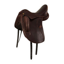 Sella da dressage Perugino con piccoli appoggi Acavallo Marrone scuro Sella da dressage Perugino con piccoli appoggi Acavallo Marrone scuro